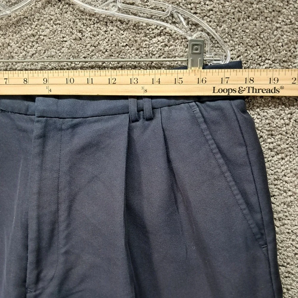 Greg Norman Mens Navy Blue Microfiber Pleated Golf Shorts Size 36 RN 69421